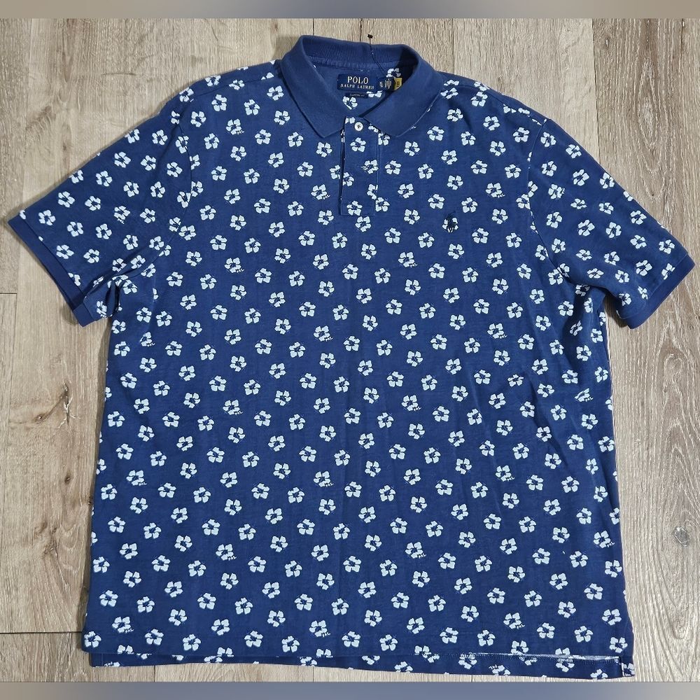 Polo Ralph Lauren Men's Floral Hibiscus Print Classic Fit Polo Shirt XL - Picture 6 of 10
